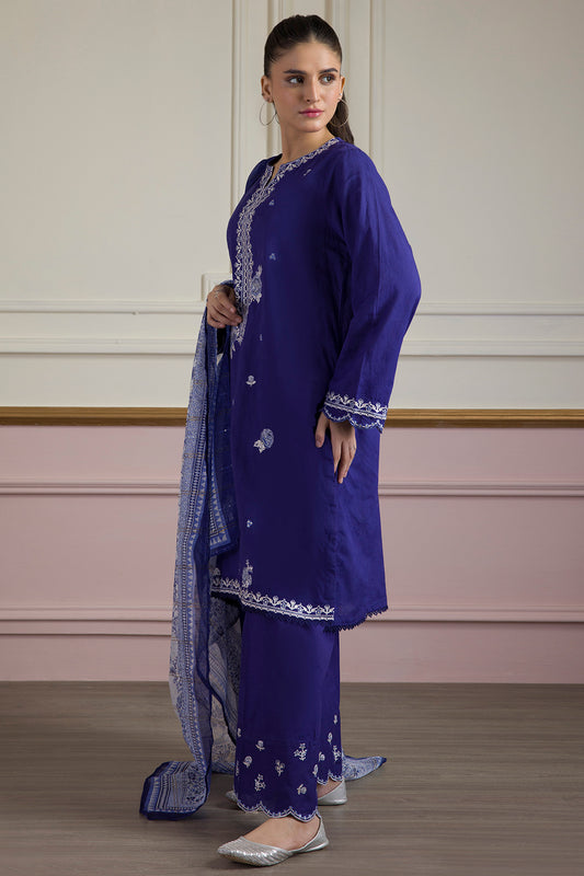 Embroidered Kurta Dupatta Trouser - 2545