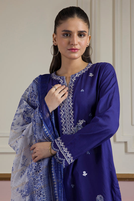 Embroidered Kurta Dupatta Trouser - 2545