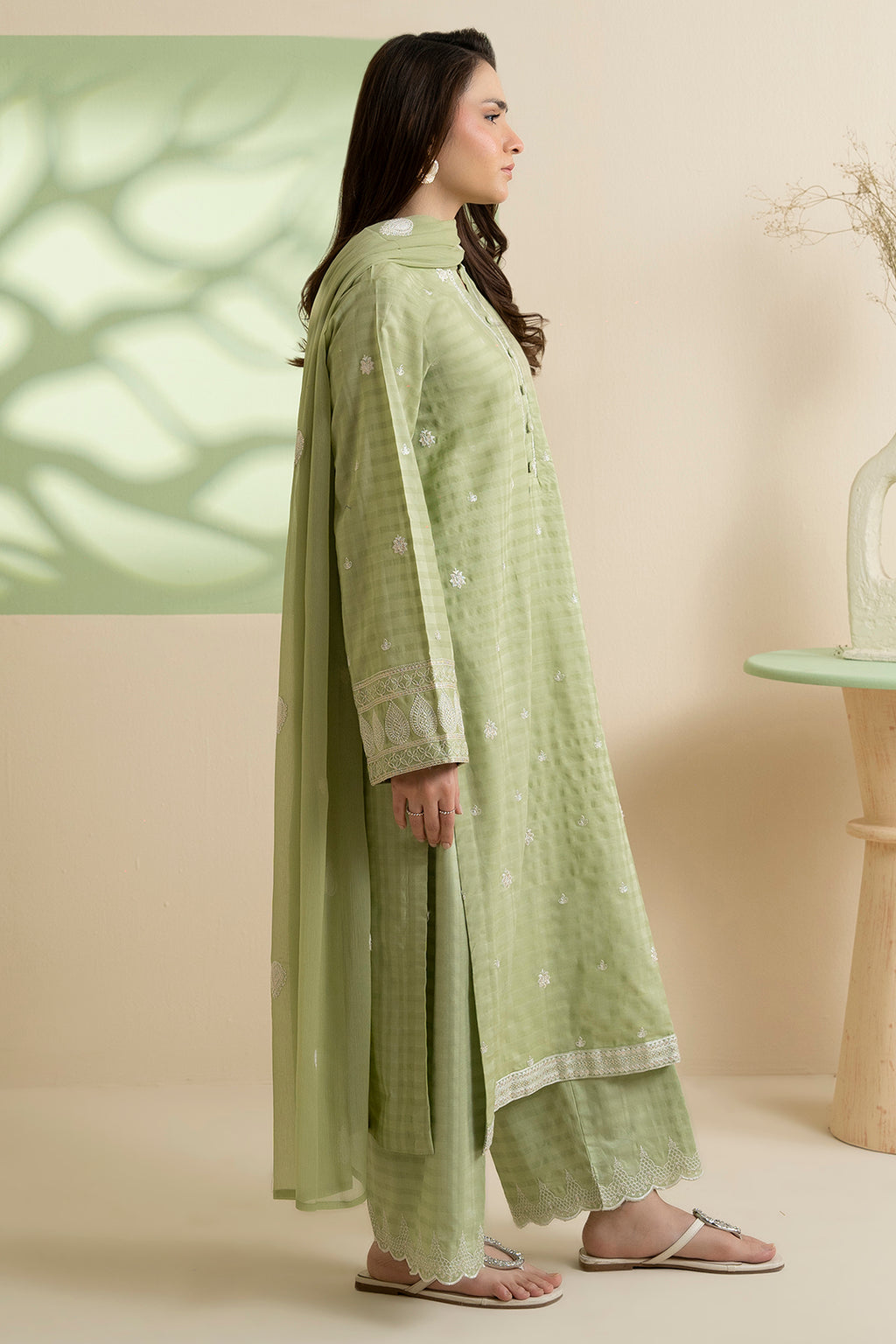 Embroidered Kurta Dupatta Trouser - 2577