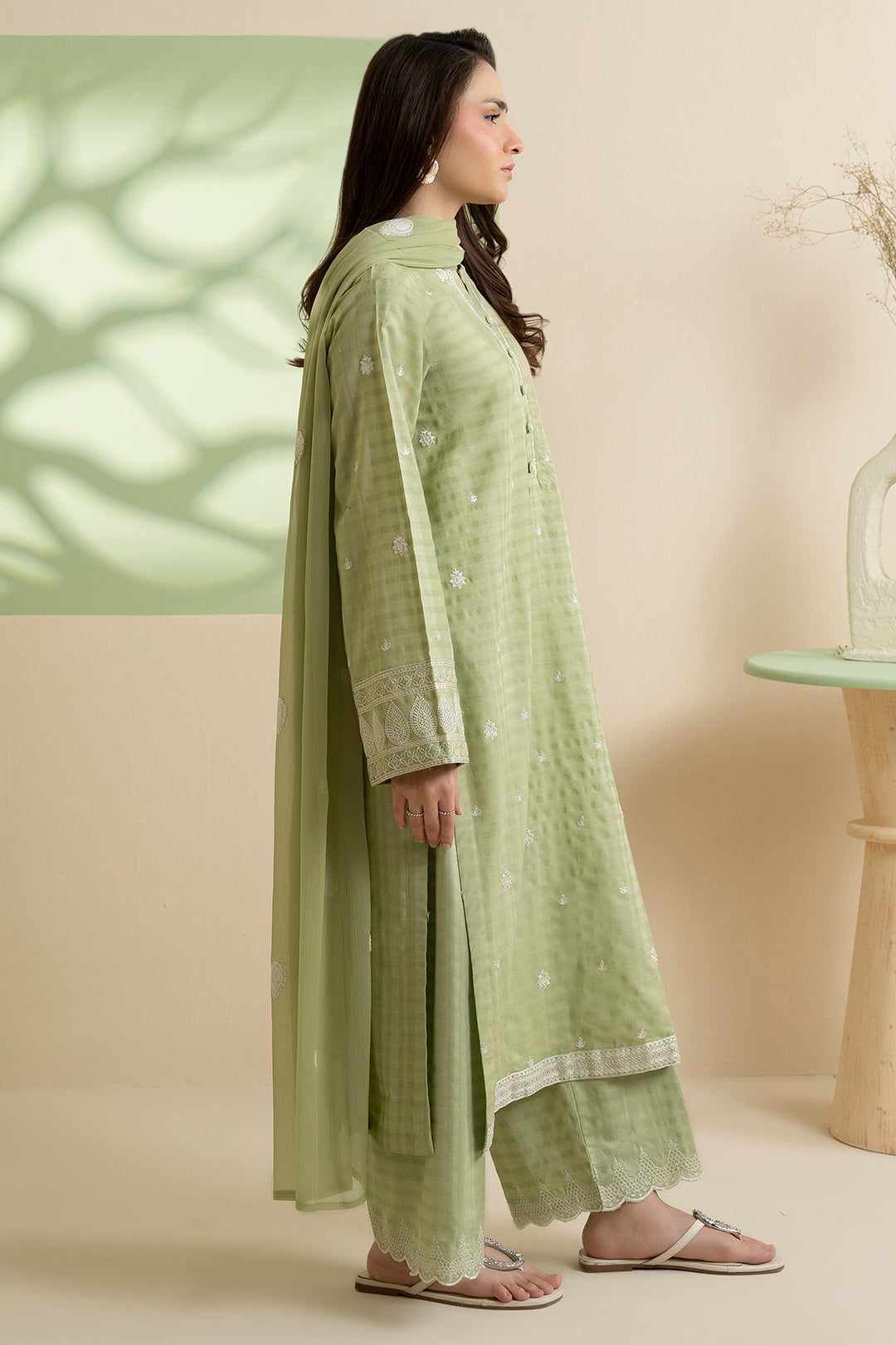Embroidered Kurta Dupatta Trouser - 2577
