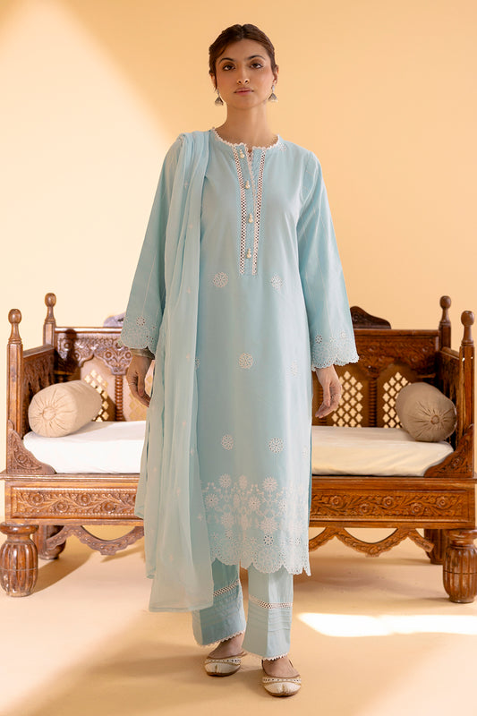 Embroidered Kurta Dupatta Trouser - 2582