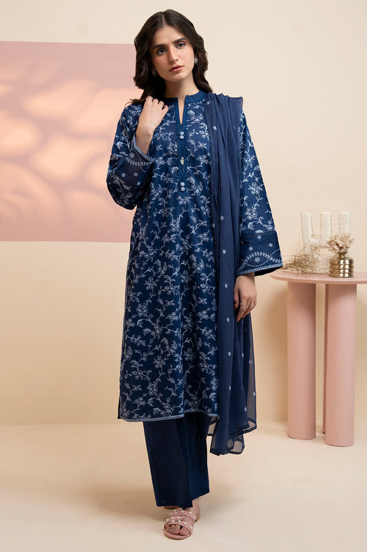 Embroidered Kurta Dupatta Trouser - 2584
