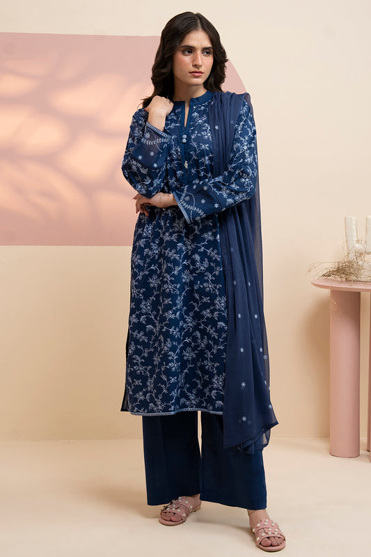 Embroidered Kurta Dupatta Trouser - 2584