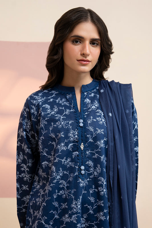 Embroidered Kurta Dupatta Trouser - 2584