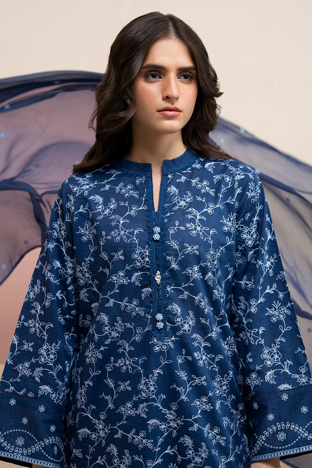 Embroidered Kurta Dupatta Trouser - 2584