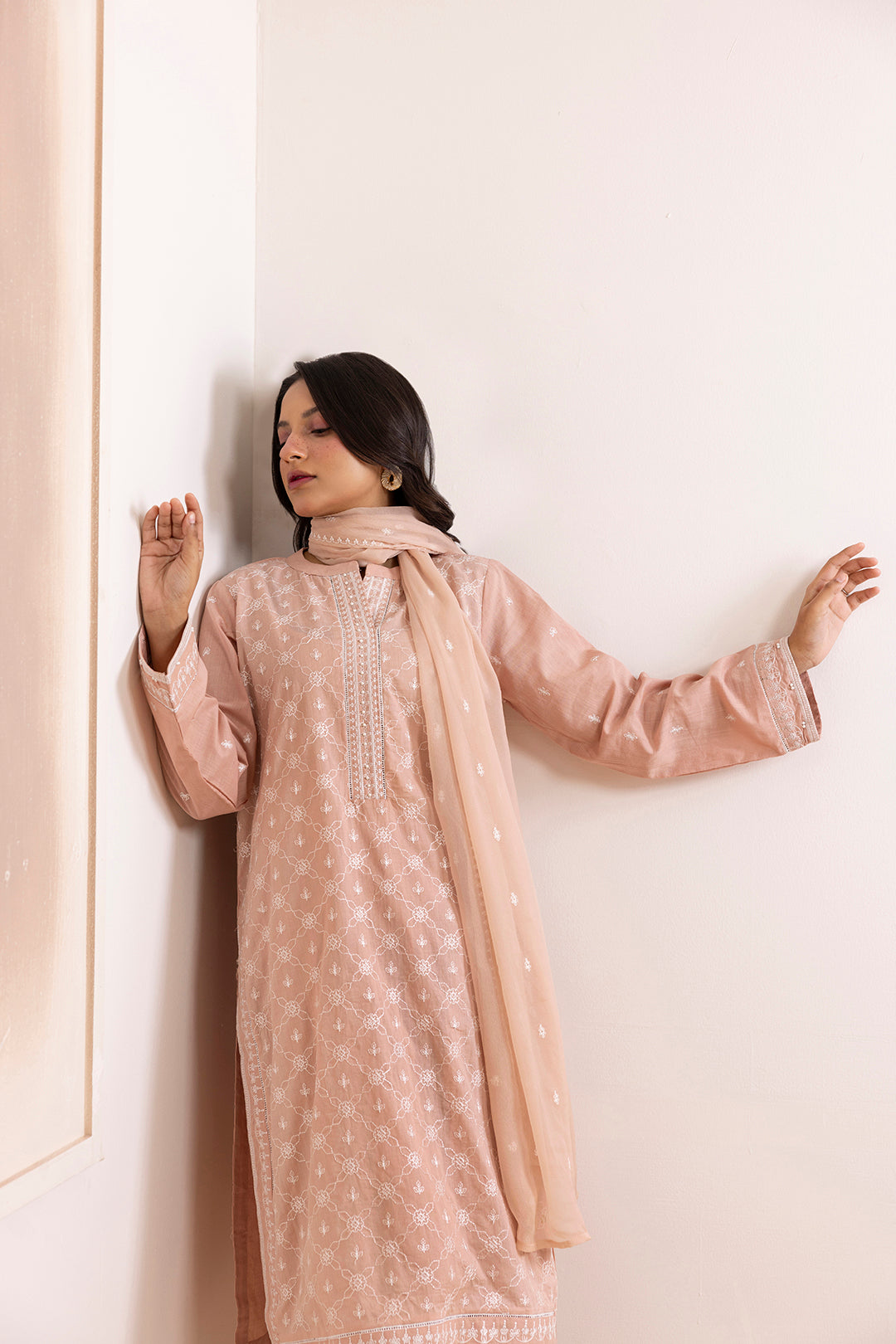 Embroidered Kurta Dupatta Trouser - 2585