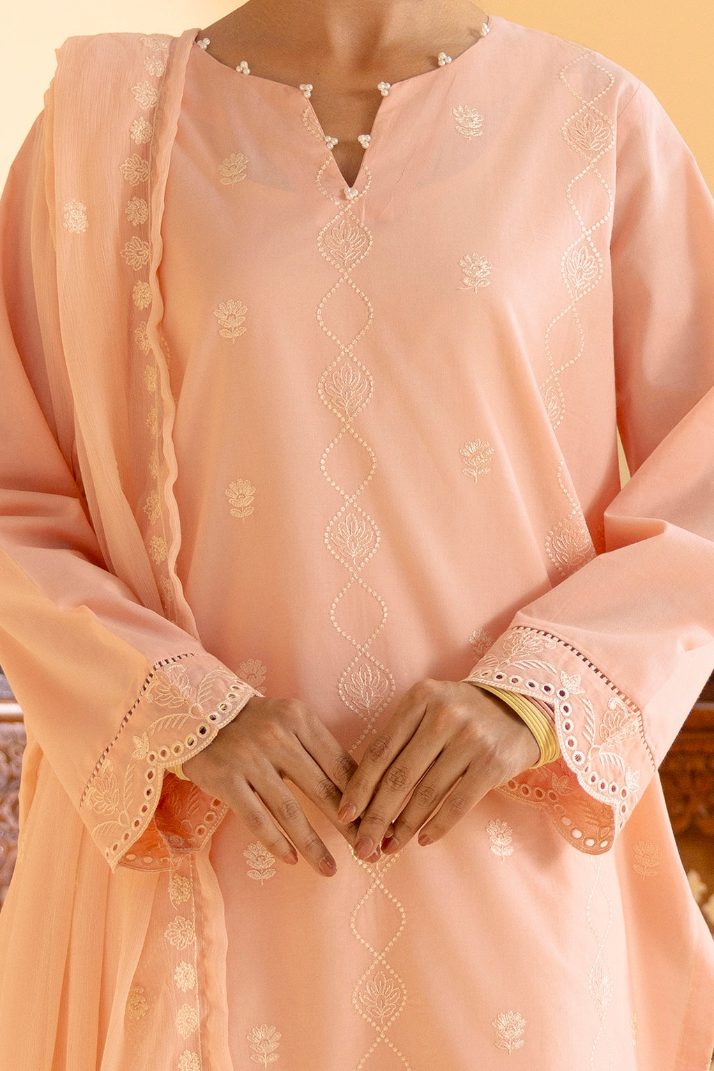 Embroidered Kurta Dupatta Trouser - 2604