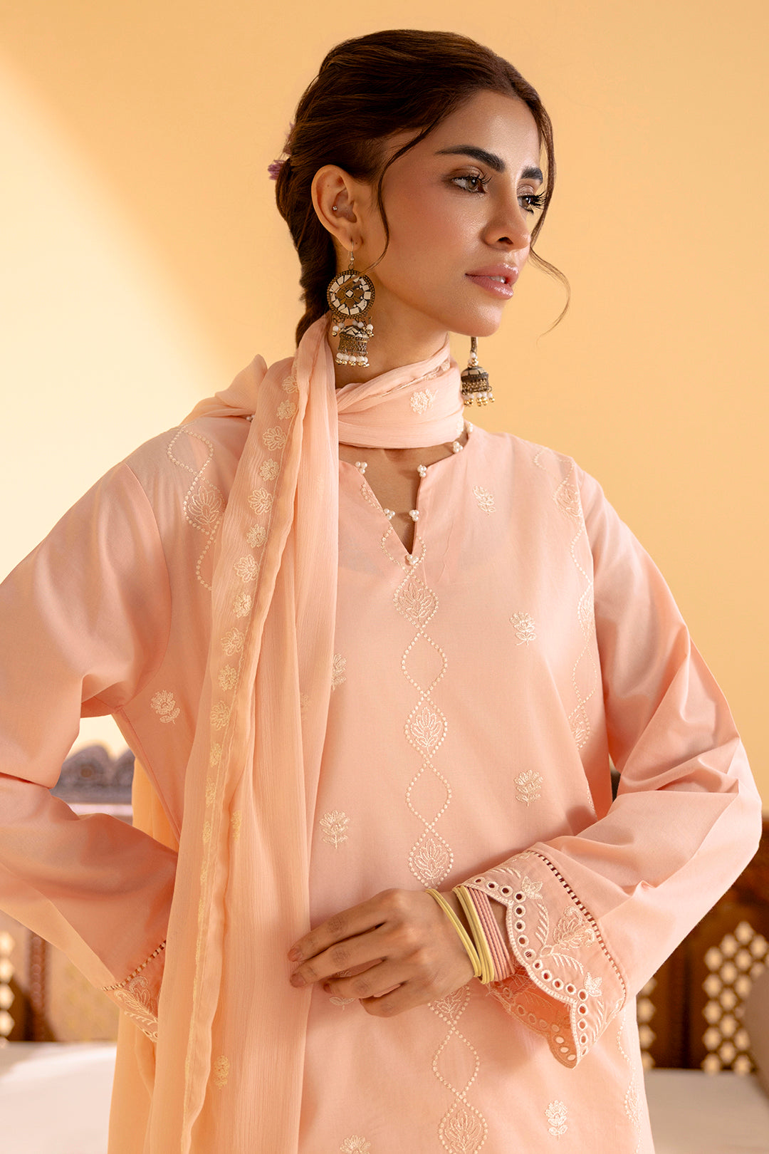 Embroidered Kurta Dupatta Trouser - 2604
