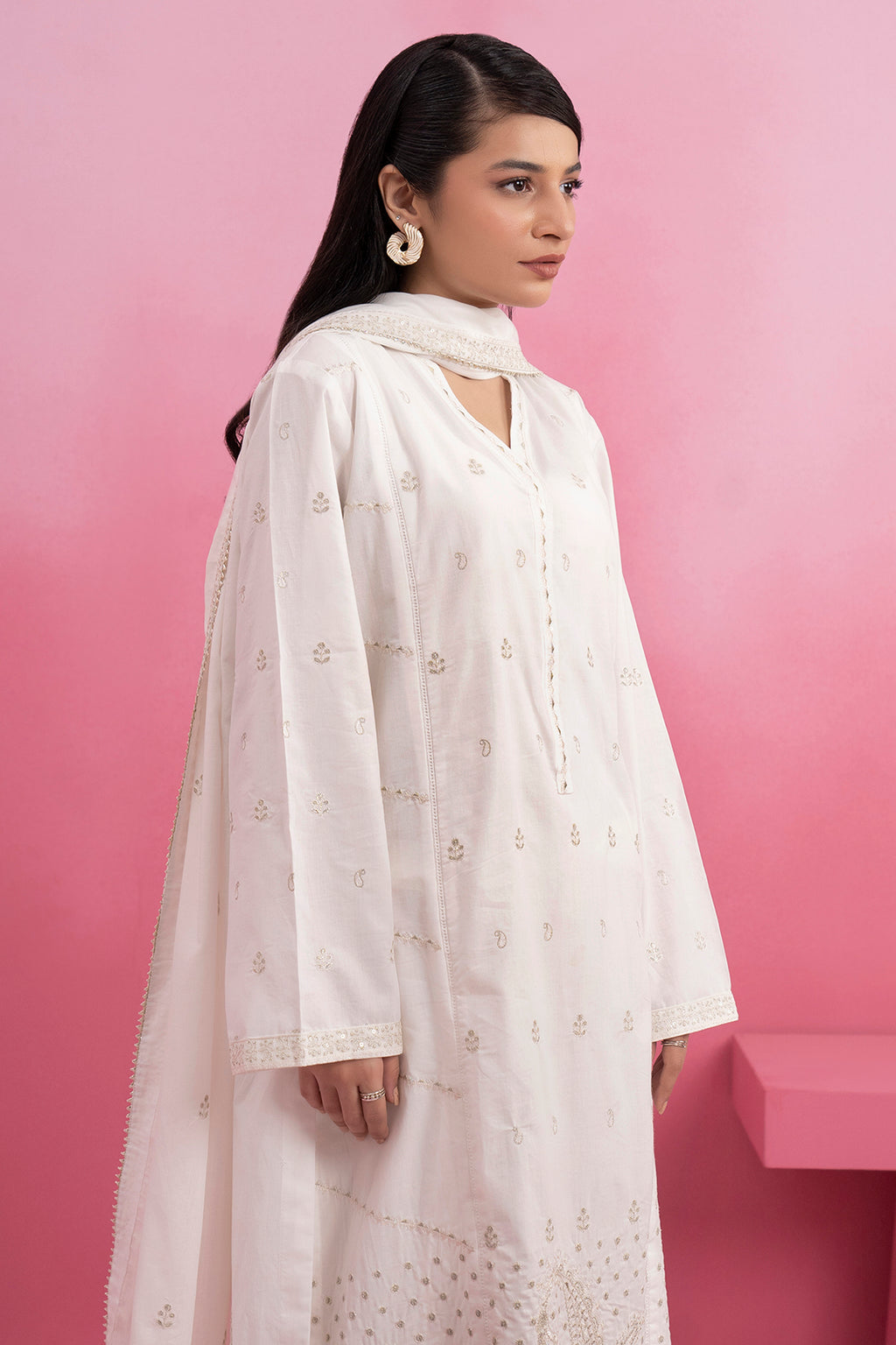 Embroidered Kurta Dupatta Trouser - 2605