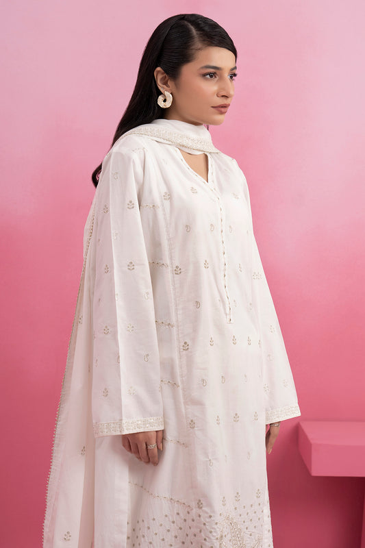 Embroidered Kurta Dupatta Trouser - 2605