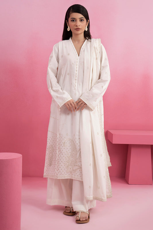 Embroidered Kurta Dupatta Trouser - 2605