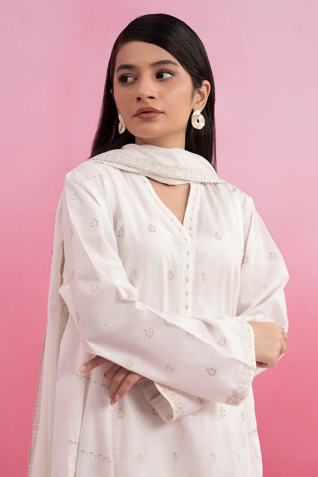 Embroidered Kurta Dupatta Trouser - 2605