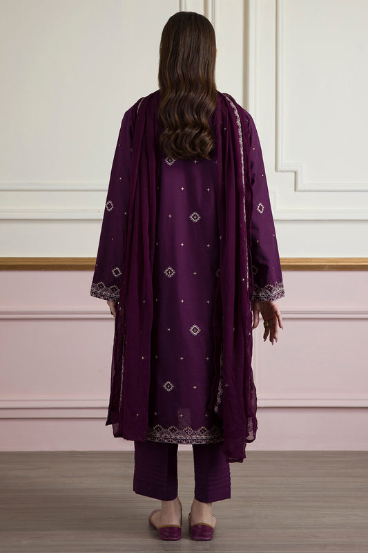 Embroidered Kurta Dupatta Trouser - 2607
