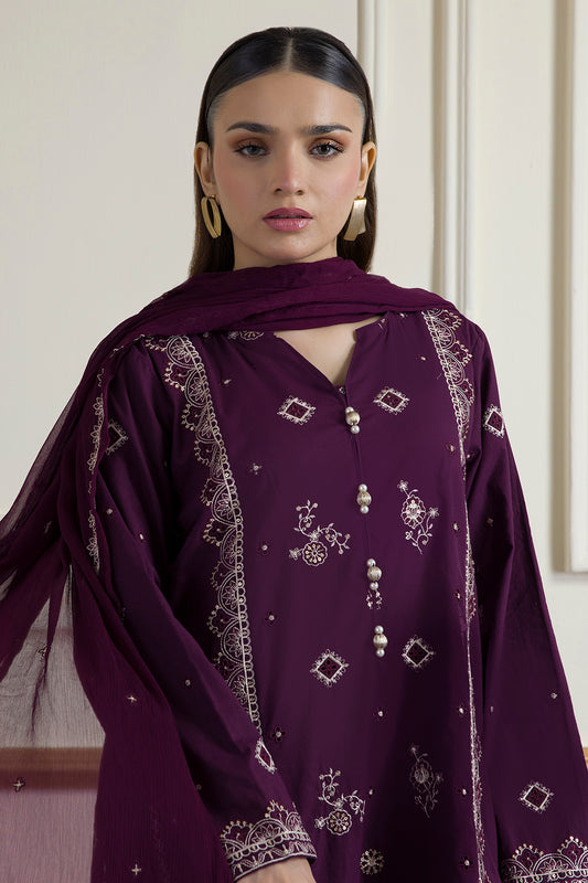 Embroidered Kurta Dupatta Trouser - 2607