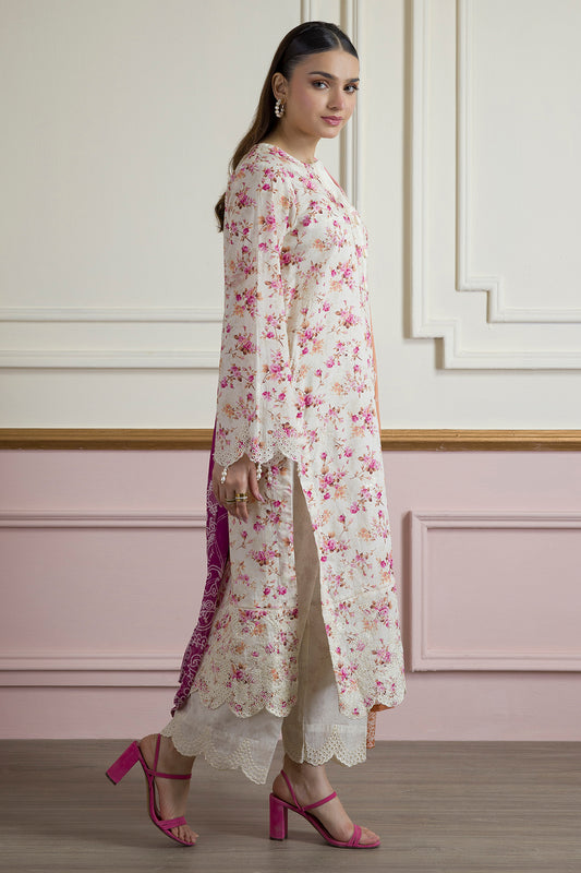 Embroidered Kurta Dupatta Trouser - 2608