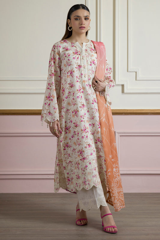 Embroidered Kurta Dupatta Trouser - 2608