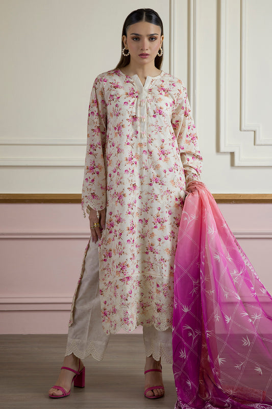 Embroidered Kurta Dupatta Trouser - 2608