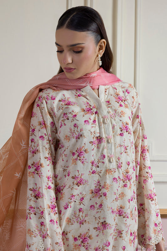Embroidered Kurta Dupatta Trouser - 2608