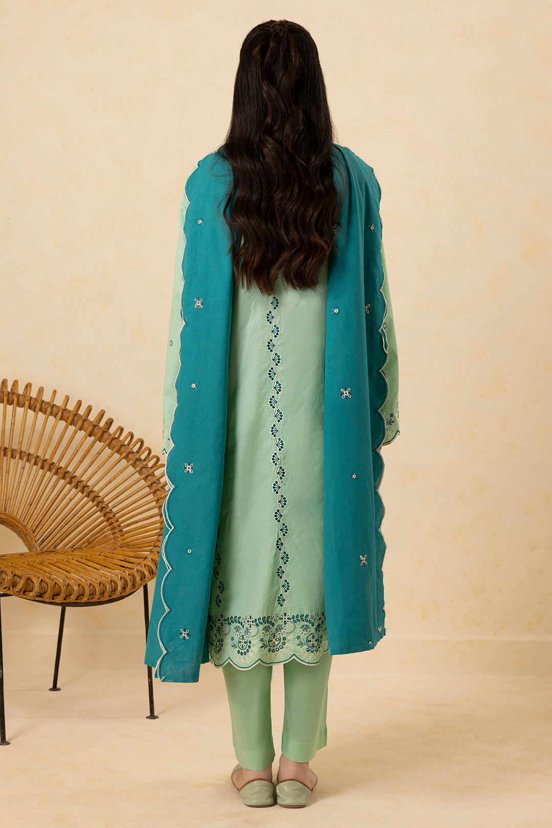 Embroidered Kurta Dupatta Trouser - 2610