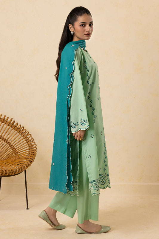 Embroidered Kurta Dupatta Trouser - 2610