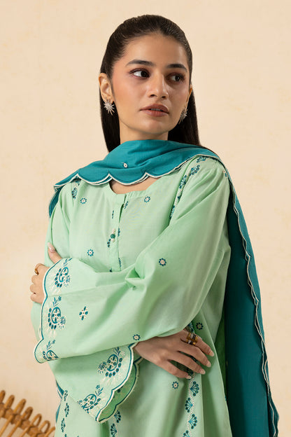 Embroidered Kurta Dupatta Trouser - 2610