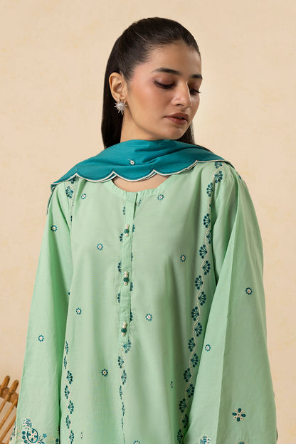 Embroidered Kurta Dupatta Trouser - 2610