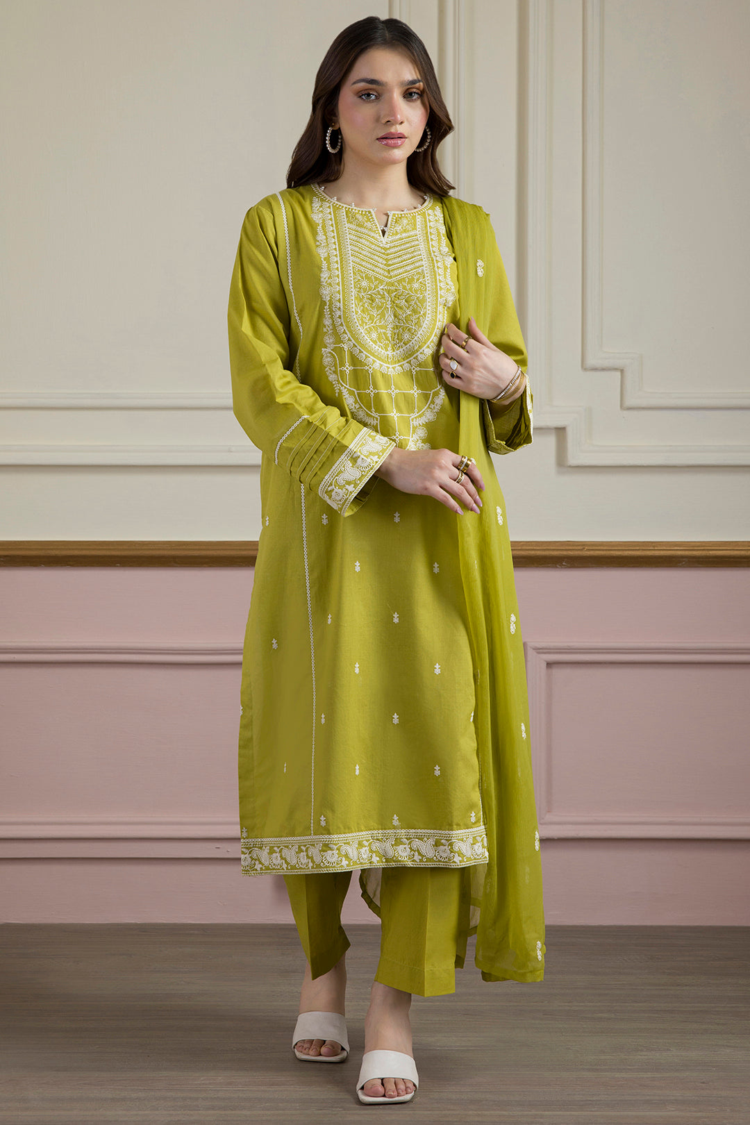Embroidered Kurta Dupatta Trouser - 2612
