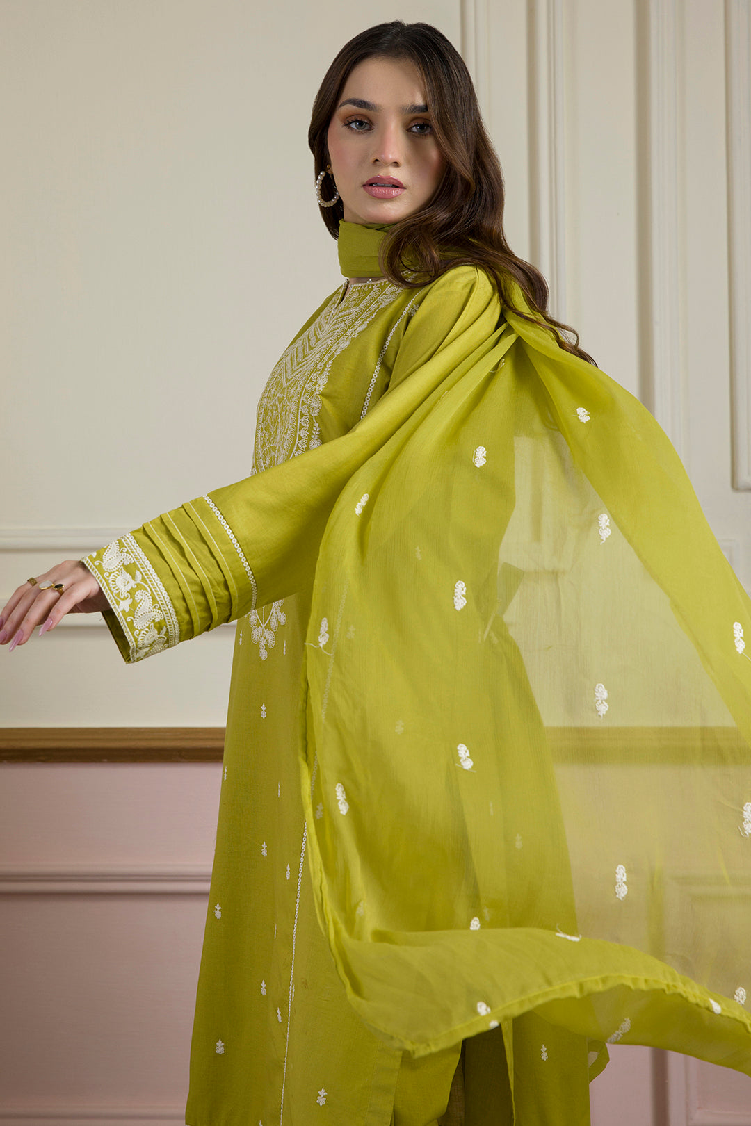 Embroidered Kurta Dupatta Trouser - 2612