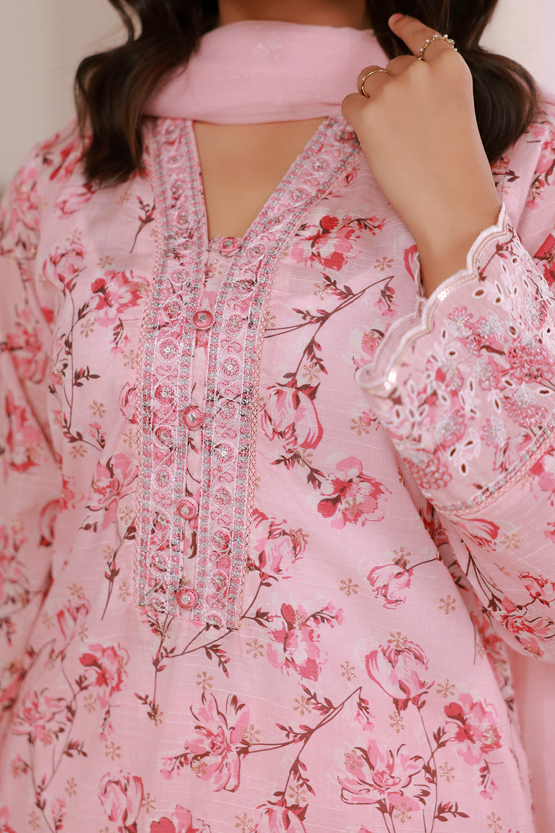 Embroidered Kurta Dupatta Trouser - 2632