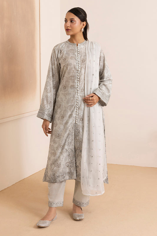 Embroidered Kurta Dupatta Trouser - 2636