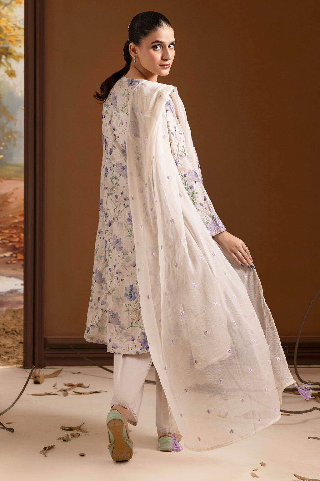 Embroidered Kurta Dupatta Trouser - 2639