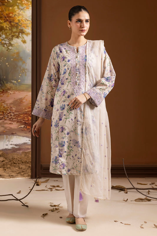 Embroidered Kurta Dupatta Trouser - 2639