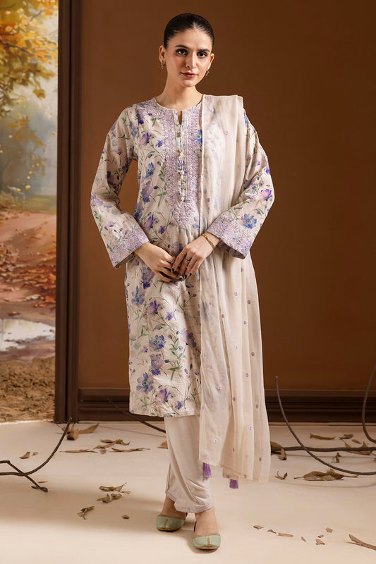 Embroidered Kurta Dupatta Trouser - 2639