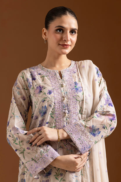 Embroidered Kurta Dupatta Trouser - 2639