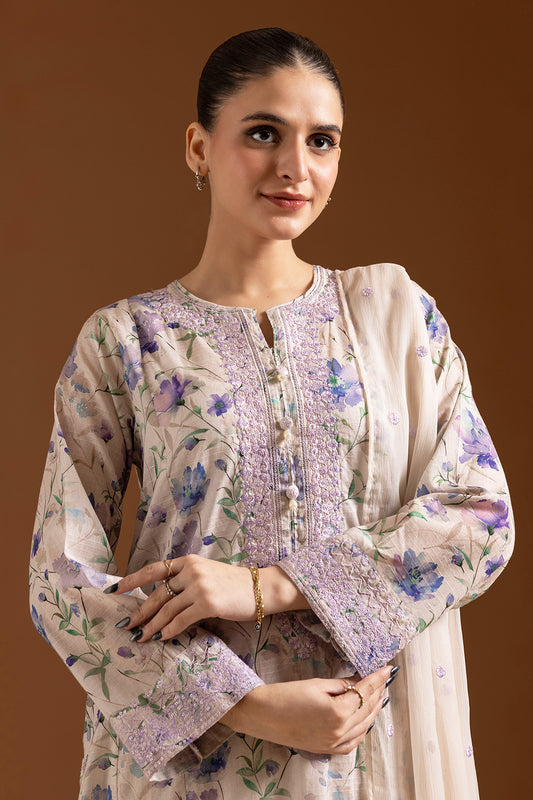 Embroidered Kurta Dupatta Trouser - 2639