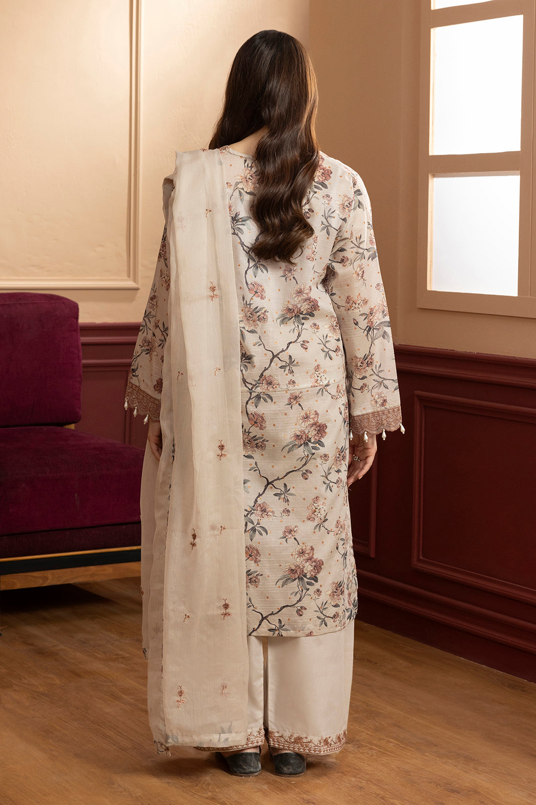 Embroidered Kurta Dupatta Trouser - 2640