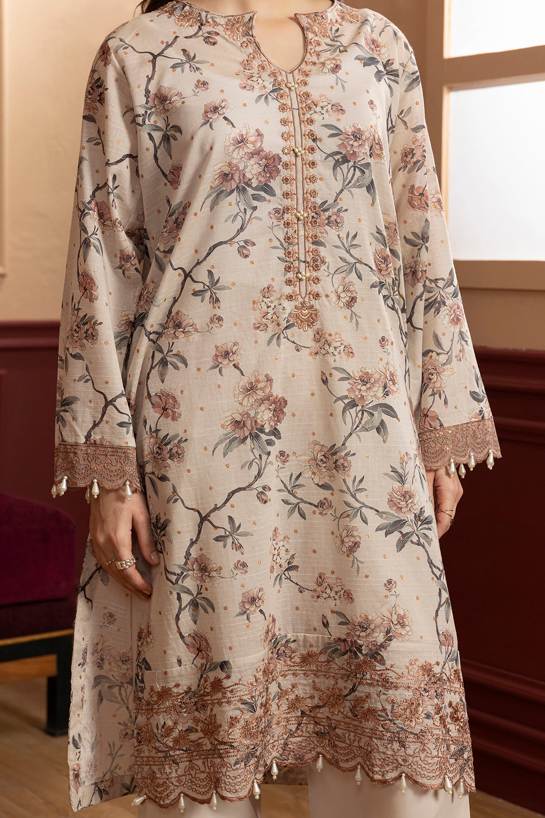 Embroidered Kurta Dupatta Trouser - 2640