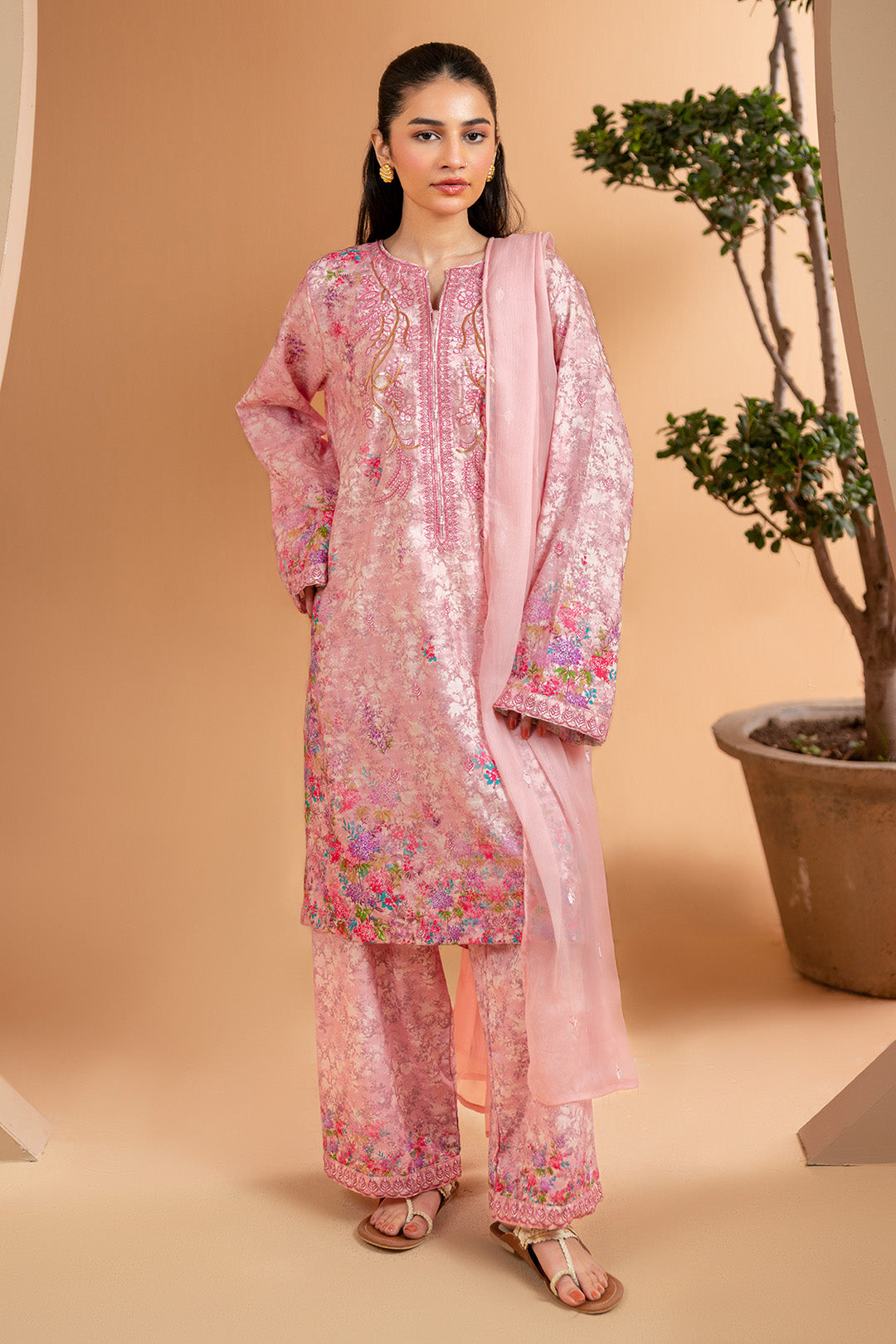 Embroidered Kurta Dupatta Trouser - 2642