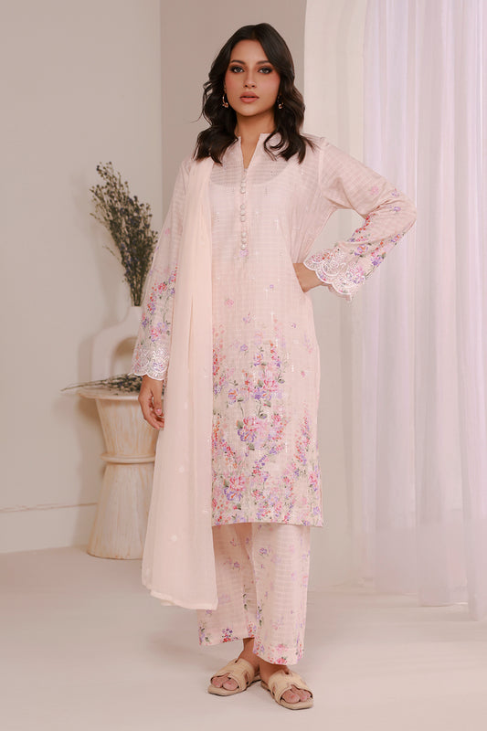 Embroidered Kurta Dupatta Trouser - 2643