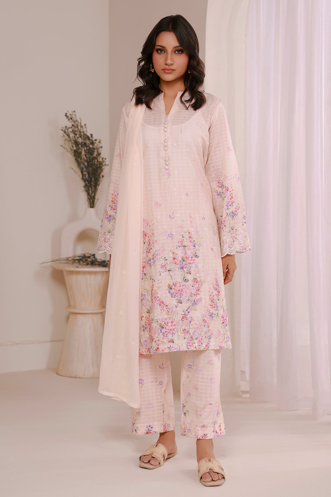 Embroidered Kurta Dupatta Trouser - 2643