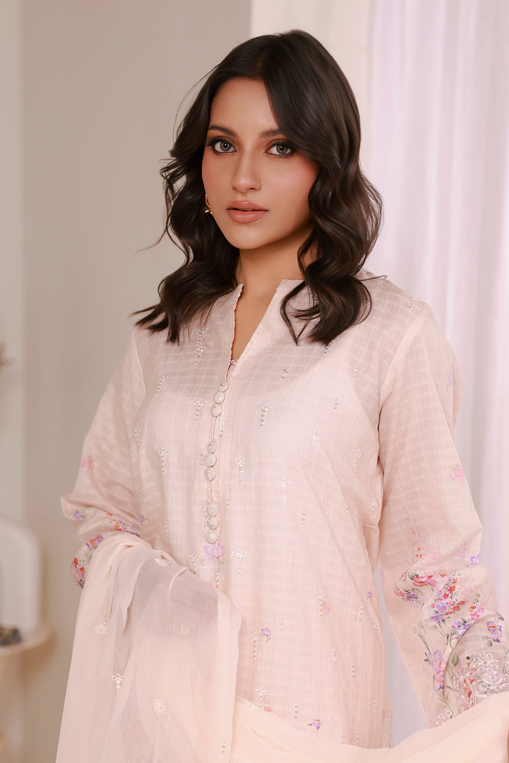 Embroidered Kurta Dupatta Trouser - 2643