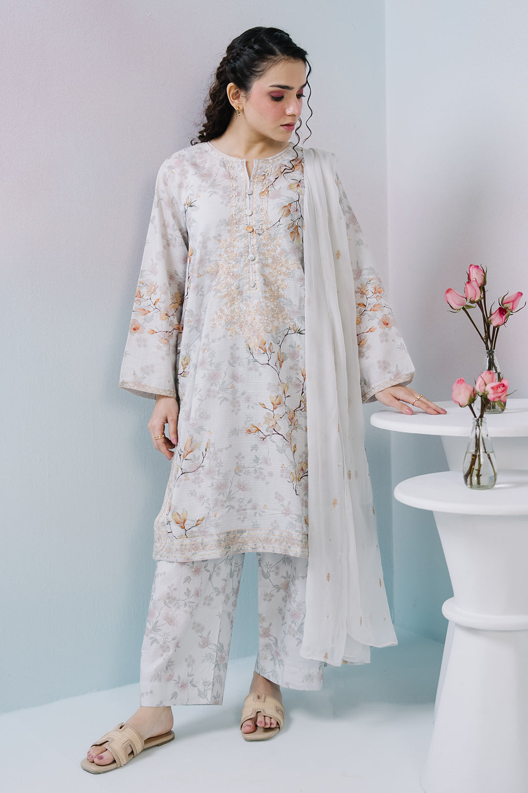 Embroidered Kurta Dupatta Trouser - 2646