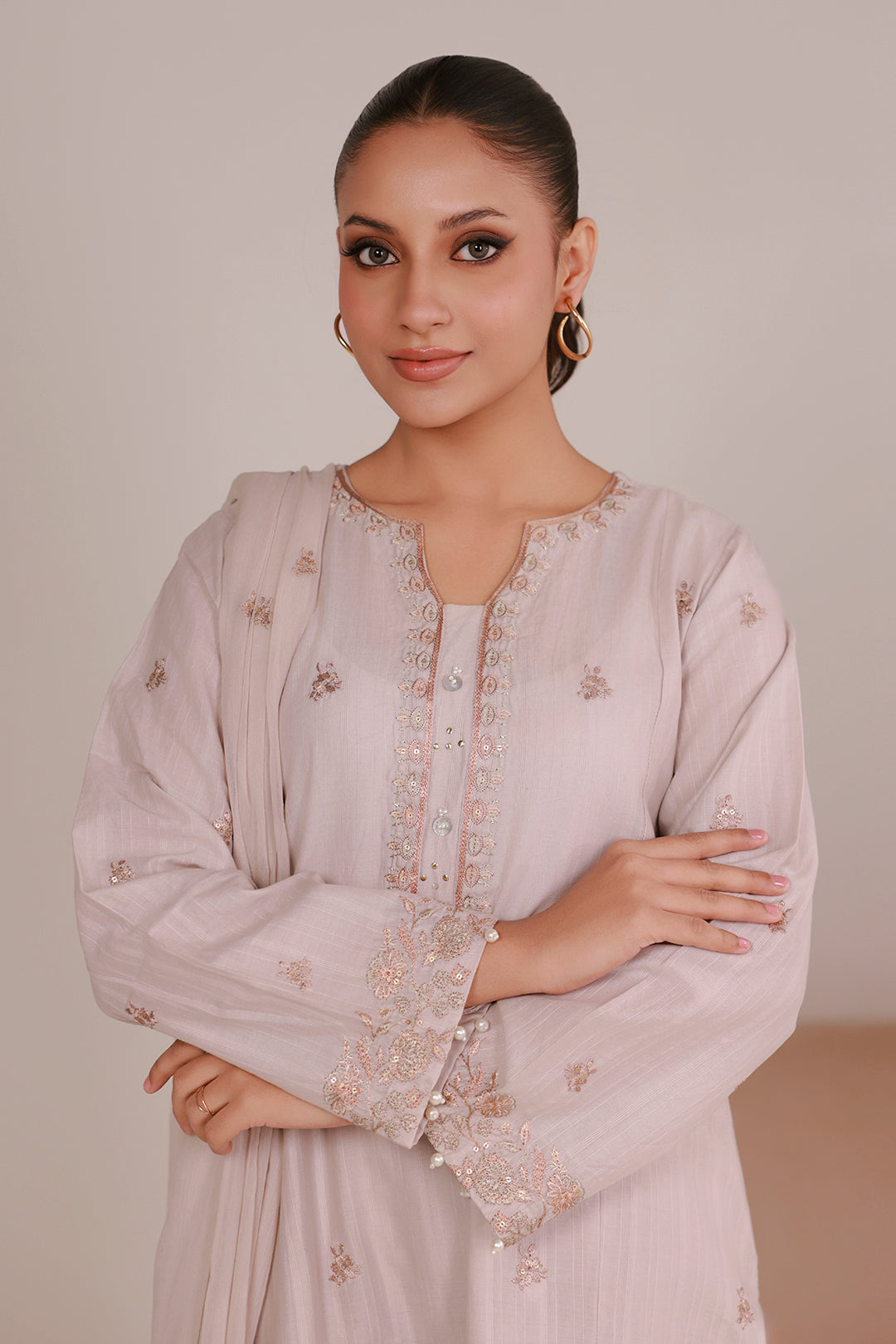 Embroidered Kurta Dupatta Trouser - 2647