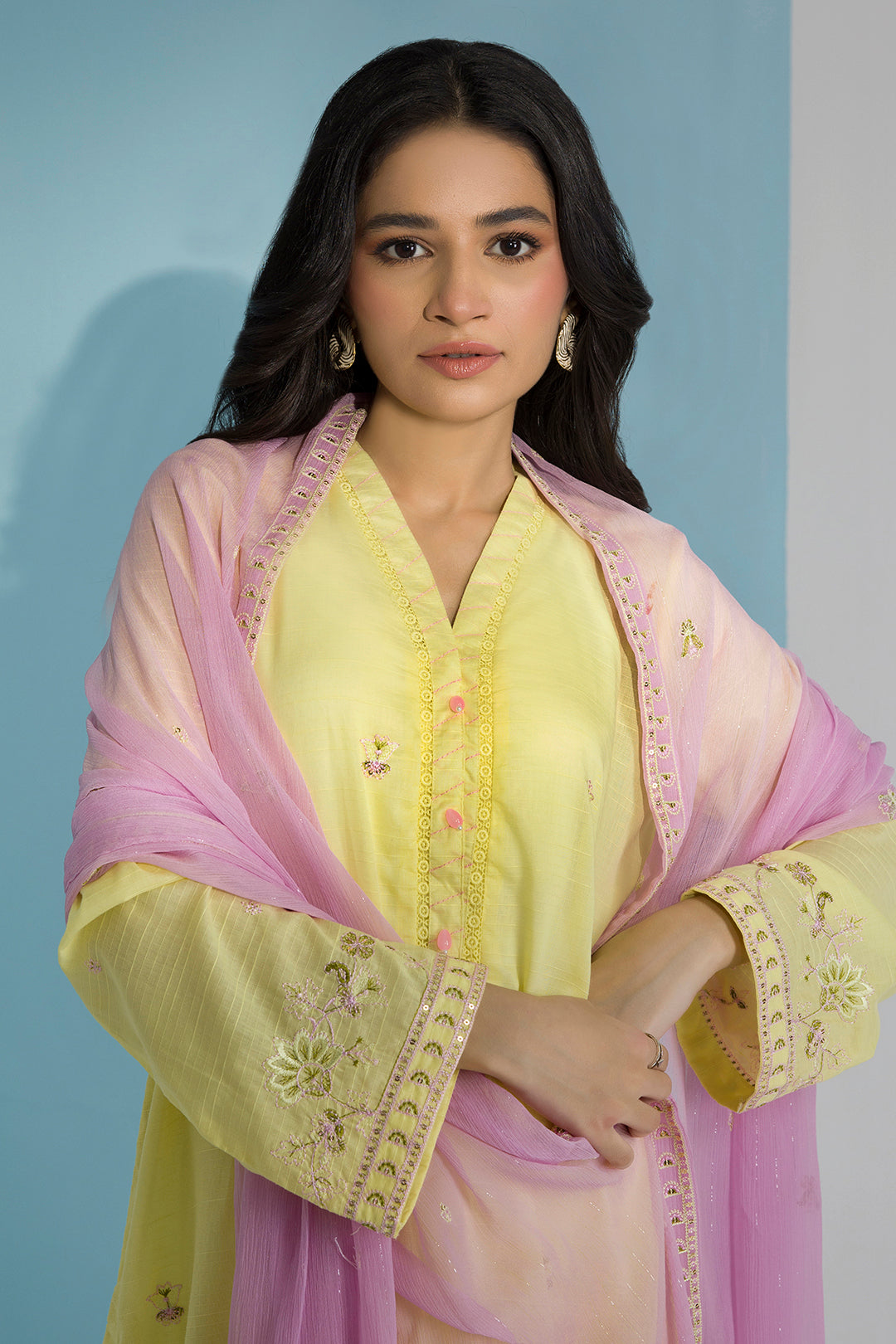 Embroidered Kurta Dupatta Trouser - 2650