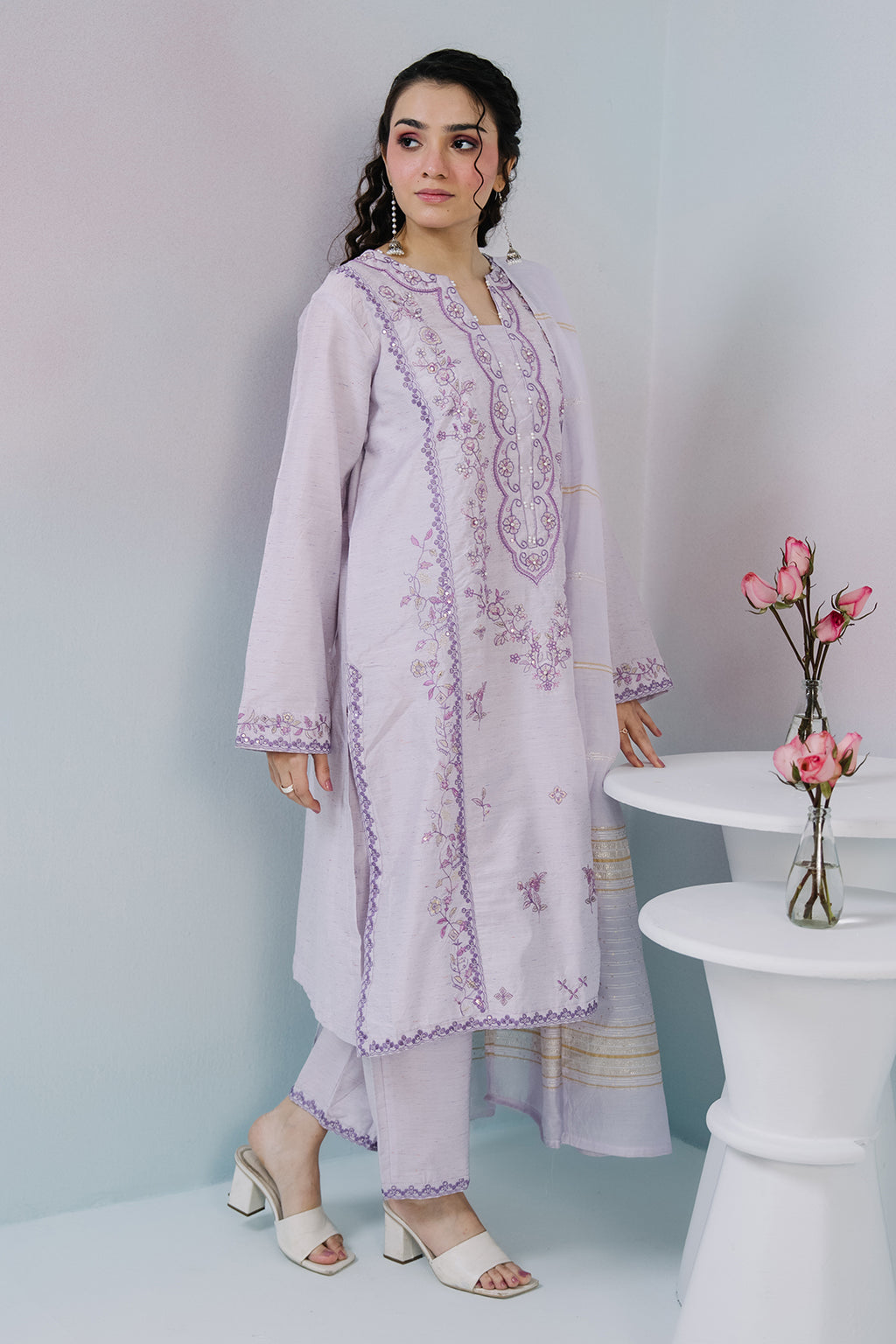 Embroidered Kurta Dupatta Trouser - 2651