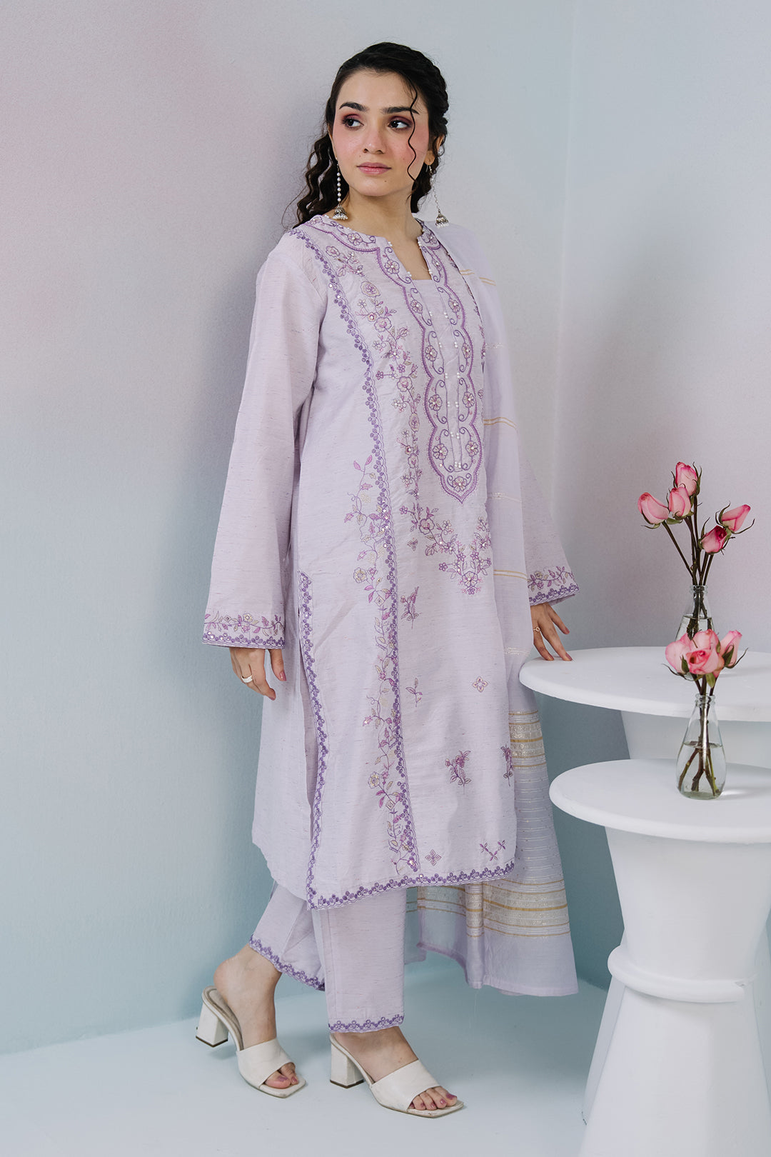Embroidered Kurta Dupatta Trouser - 2651