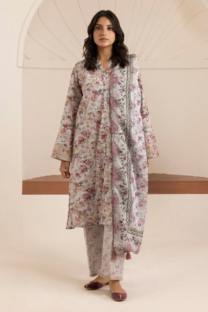 Embroidered Kurta Dupatta Trouser - 2653