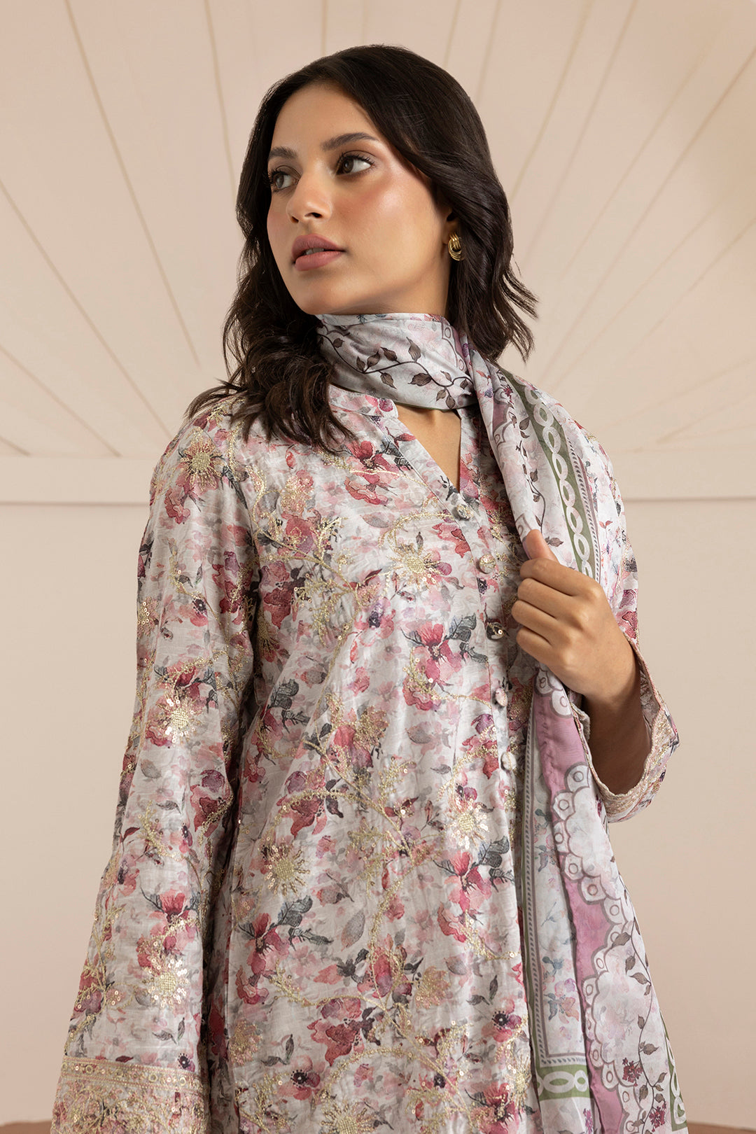 Embroidered Kurta Dupatta Trouser - 2653