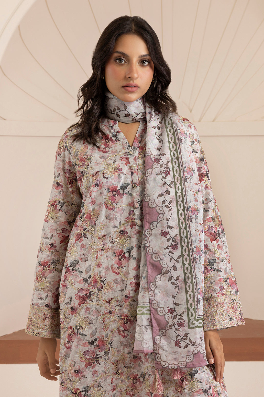 Embroidered Kurta Dupatta Trouser - 2653