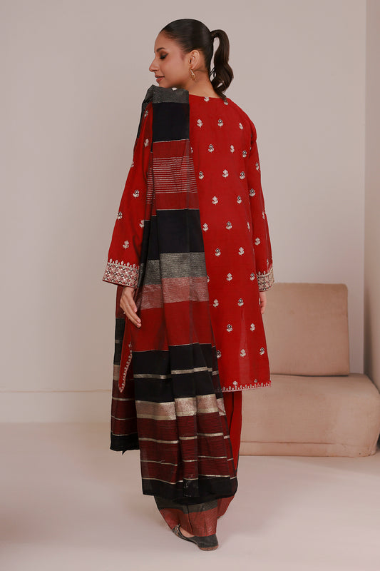 Embroidered Kurta Dupatta Trouser - 2663